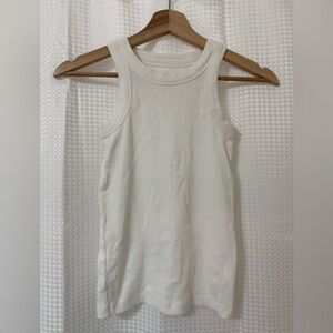 White Racerback Ribbed Tank